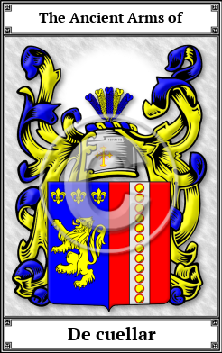 De cuellar Family Crest Download (JPG)  Book Plated - 150 DPI